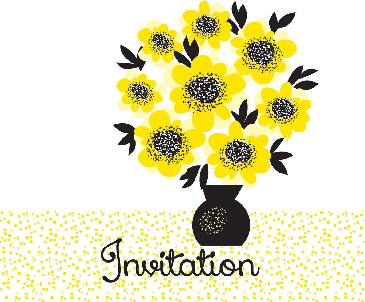 naive yellow color abstract camellia flowers design element. vector sketch floral illustration