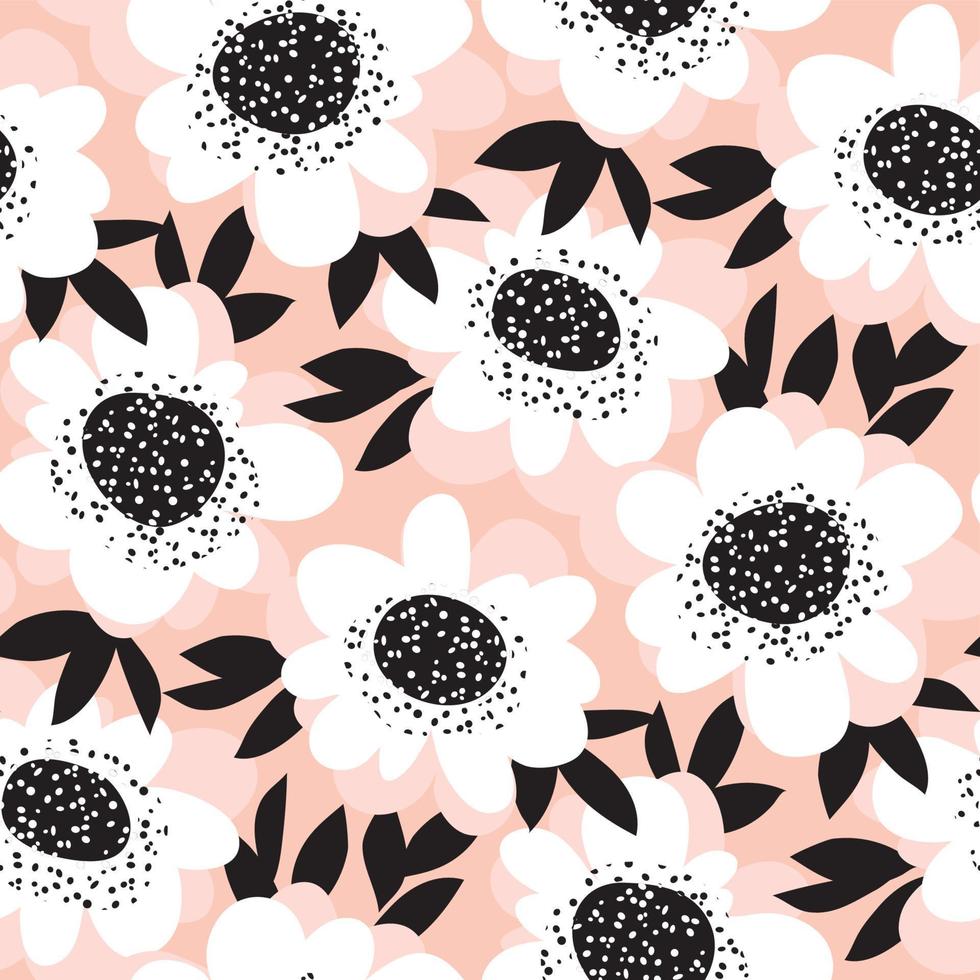 color pálido abstracto rosa flores de patrones sin fisuras. ilustración de dibujo vectorial vector
