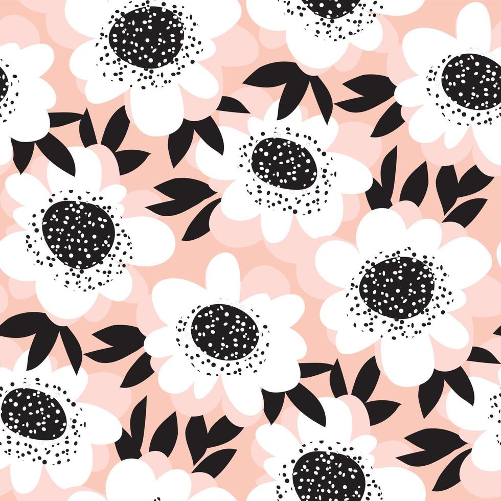 pale color abstract rose flowers seamless pattern. vector sketch illustration