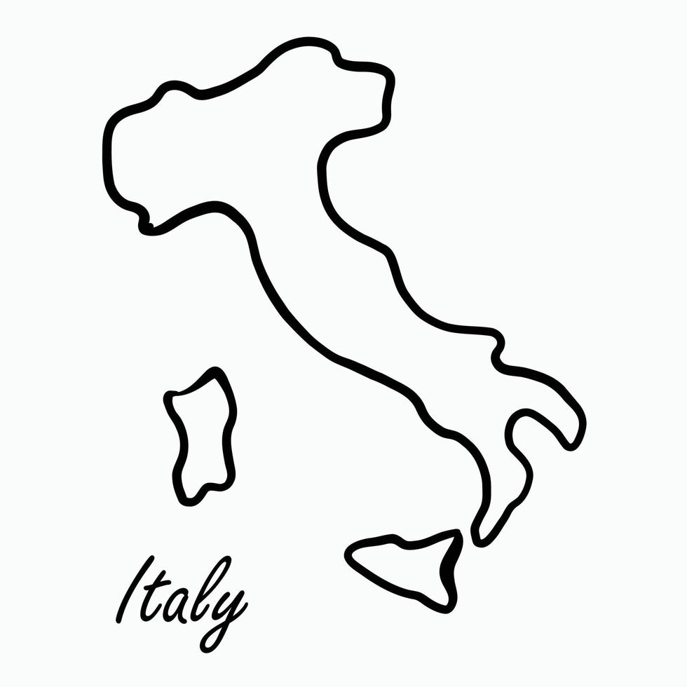 dibujo a mano alzada del mapa de Italia. vector