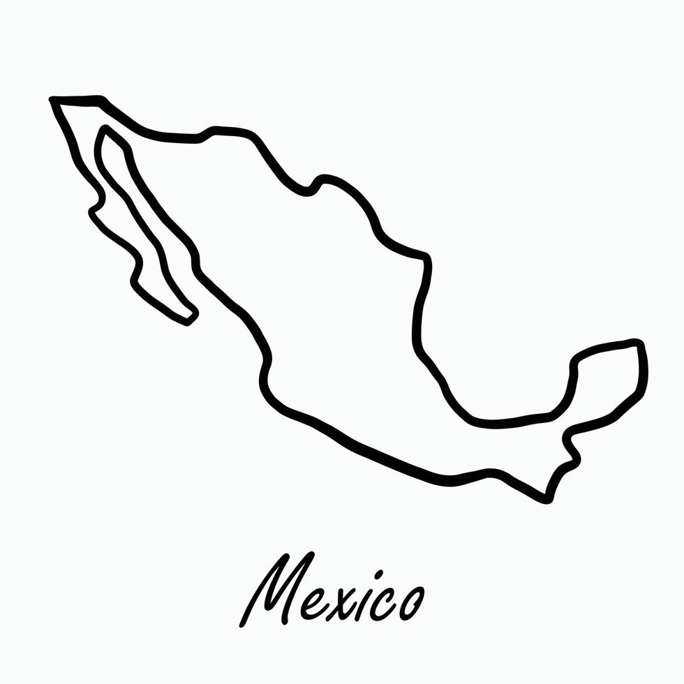 dibujo a mano alzada del mapa de México. vector