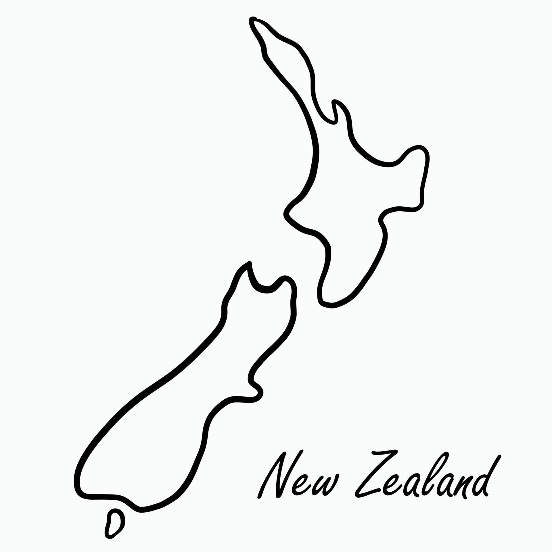 Doodle freehand drawing of New Zealand map. 8884876 Vector Art at Vecteezy