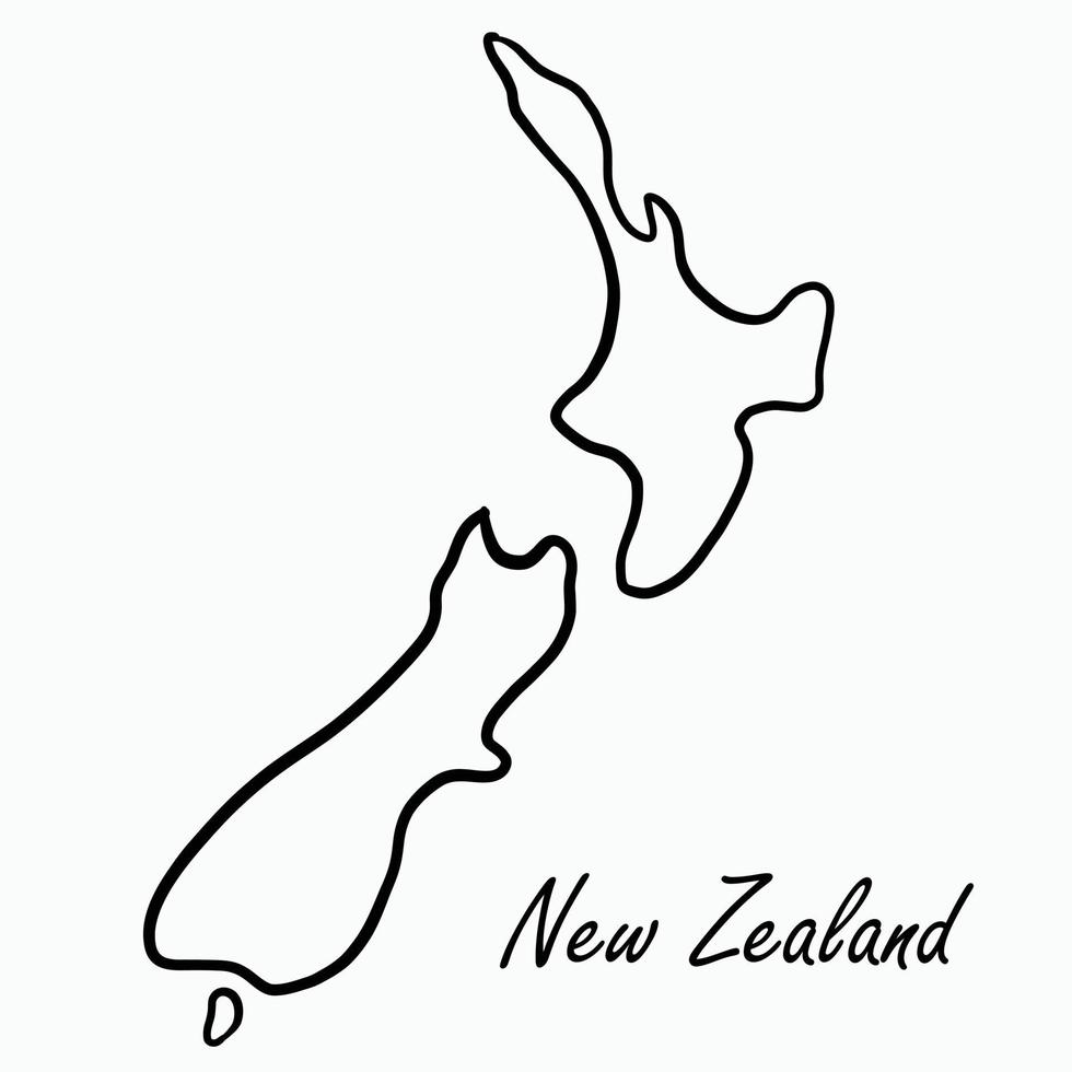 Doodle freehand drawing of New Zealand map. vector