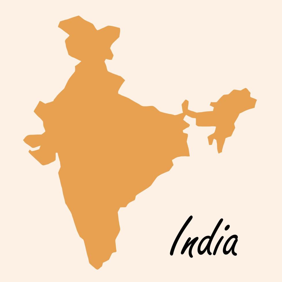 Doodle freehand drawing of India map. vector