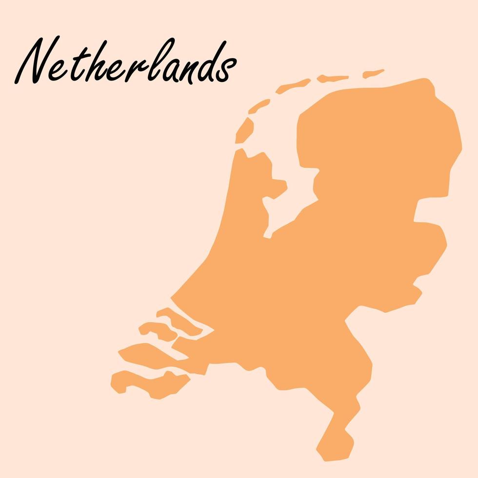 dibujo a mano alzada del mapa de Holanda. vector