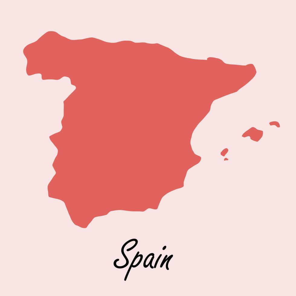 Doodle dibujo a mano alzada del mapa de España. vector