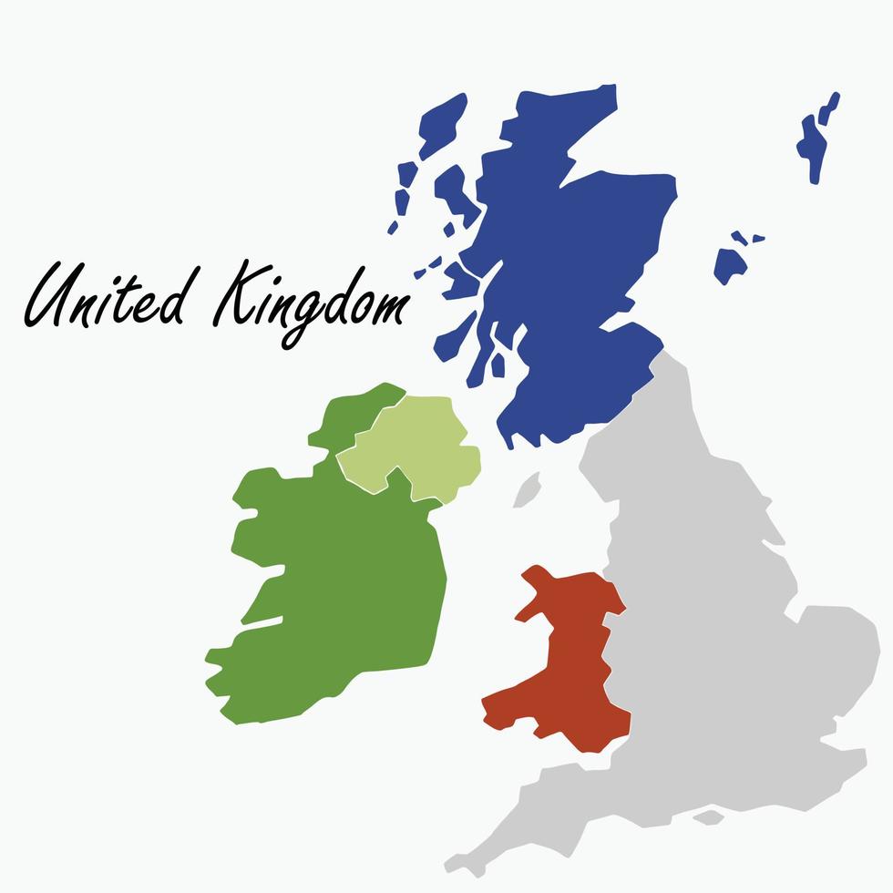 Doodle freehand drawing of United Kingdon map. vector