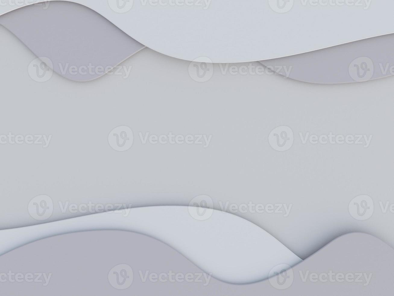 Wavy shape minimalist business abstract background in paper cut layers style with paper texture for presentation. 3d rendering. photo