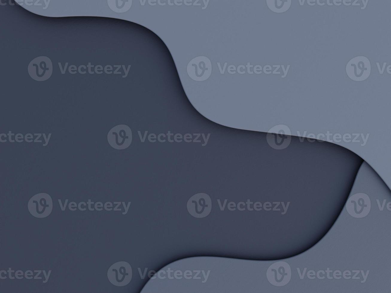 Wavy shape minimalist business abstract background in paper cut layers style with paper texture for presentation. 3d rendering. photo