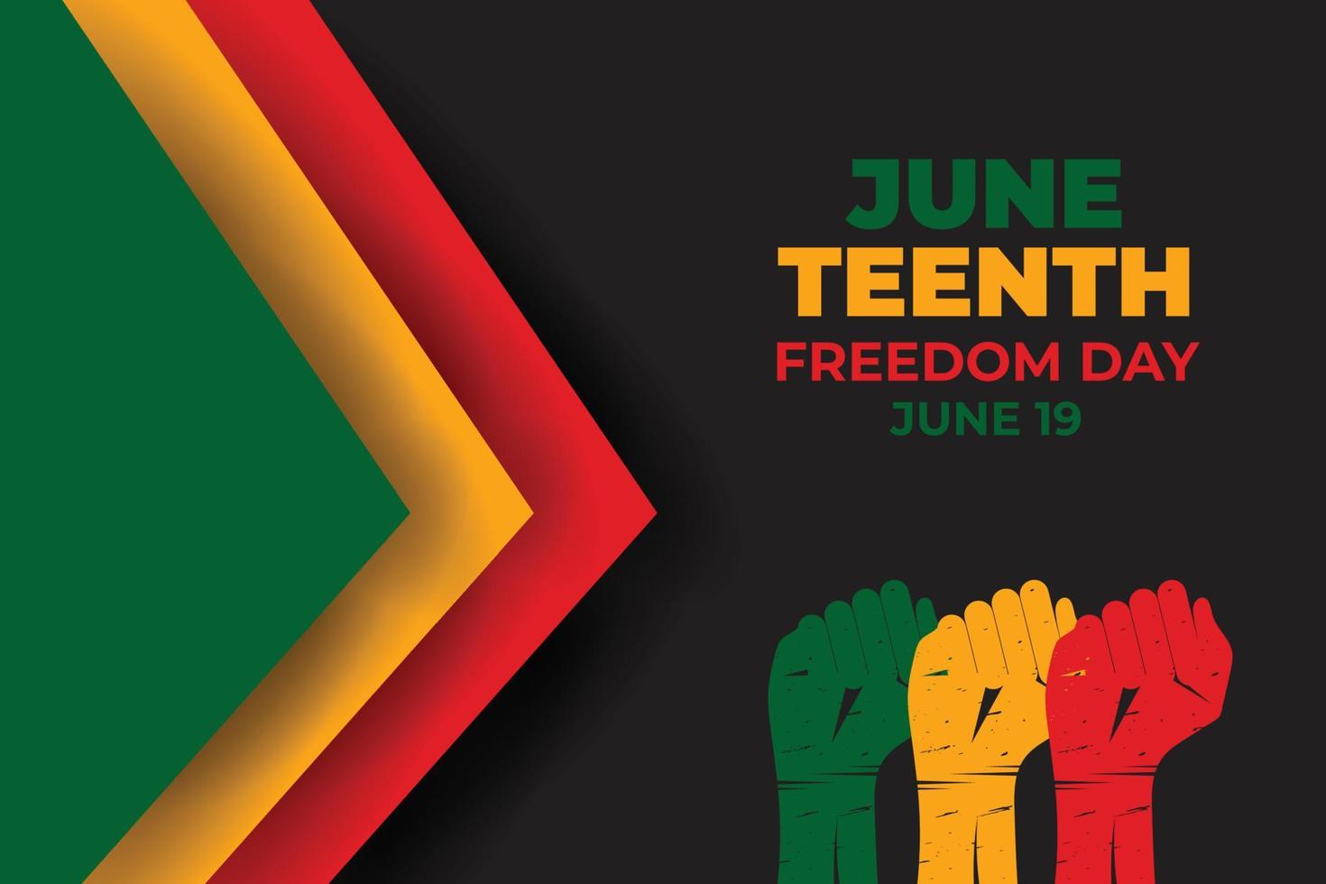 Juneteenth African-American Freedom Independence Day. Freedom or Emancipation day. Design for Banner, Background and others. Vector illustration