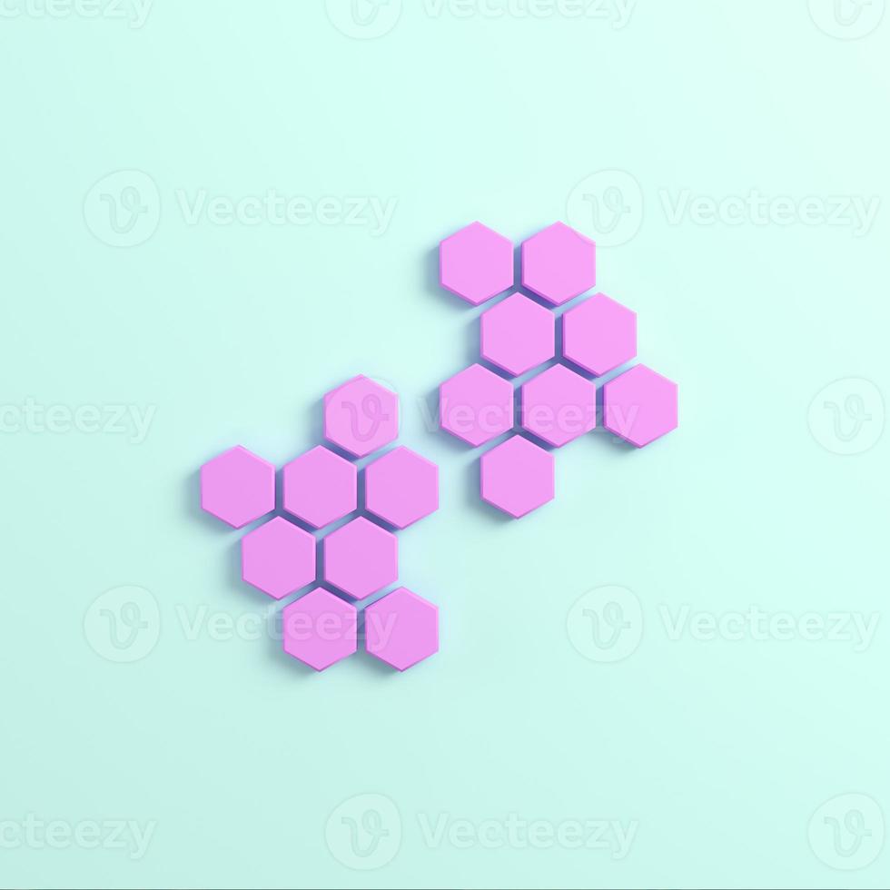 Abstract hexagons on bright background in pastel colors photo