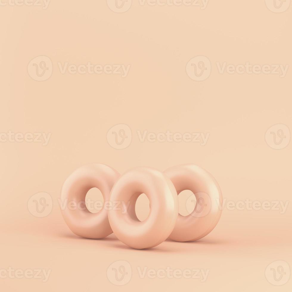 Three donut on bright background photo