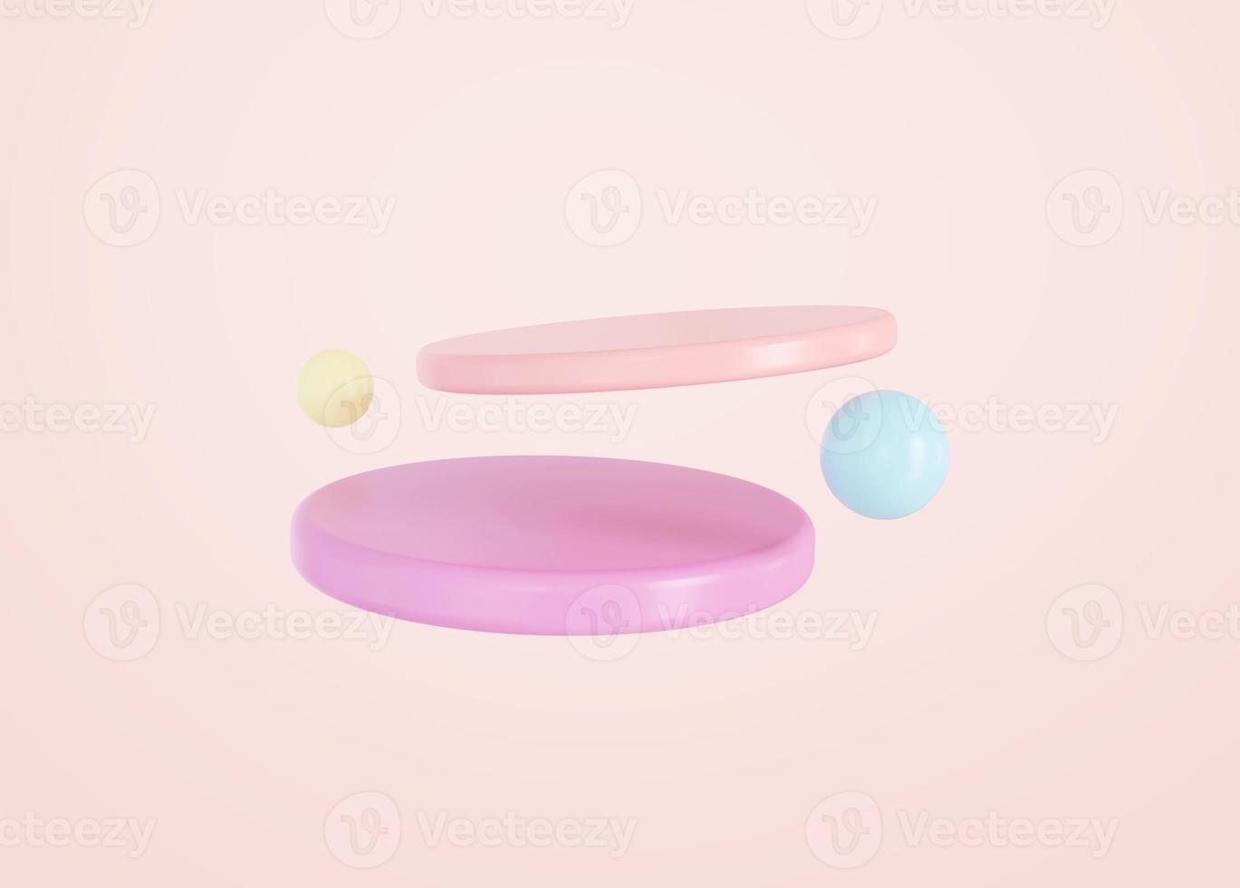 Abstract minimalistic scene with geometric shapes. Podium for product presentation. 3d rendering. photo