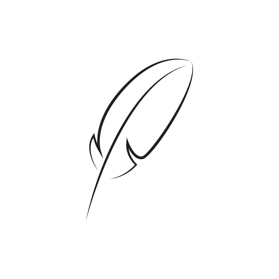 diseño de ilustración de vector de logotipo de pluma