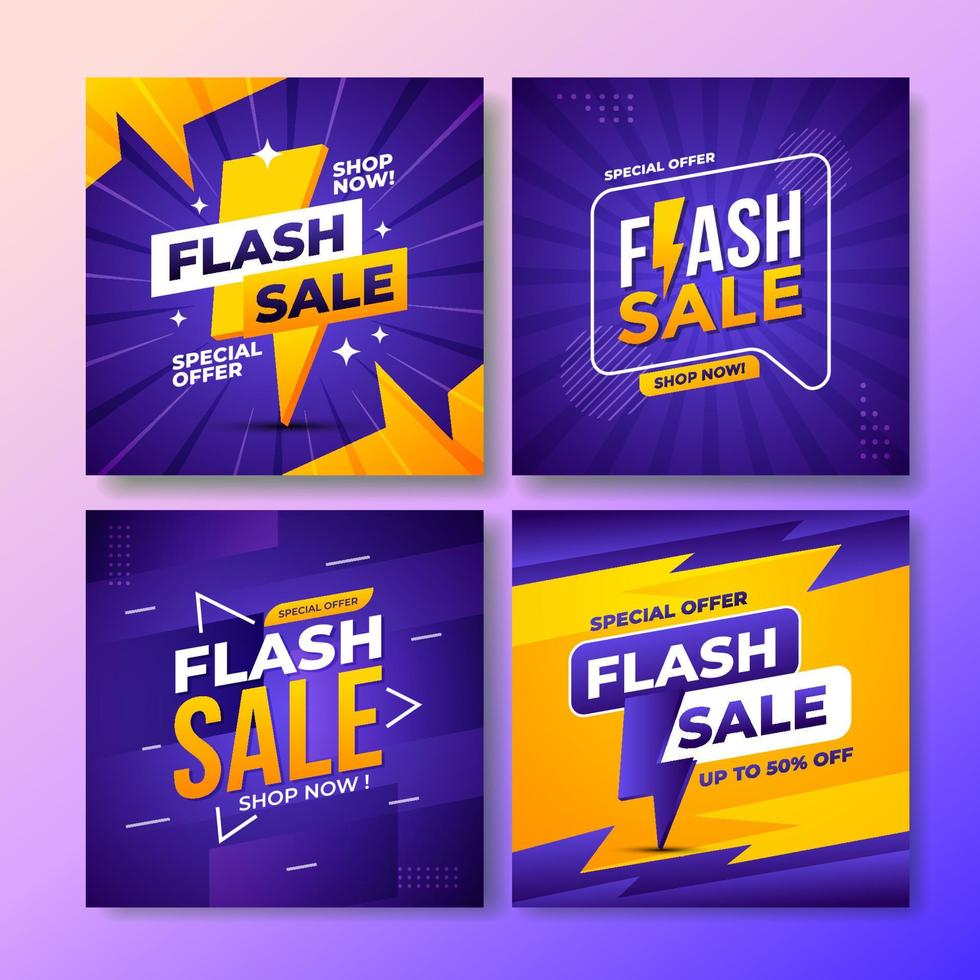 venta flash publicación en redes sociales vector