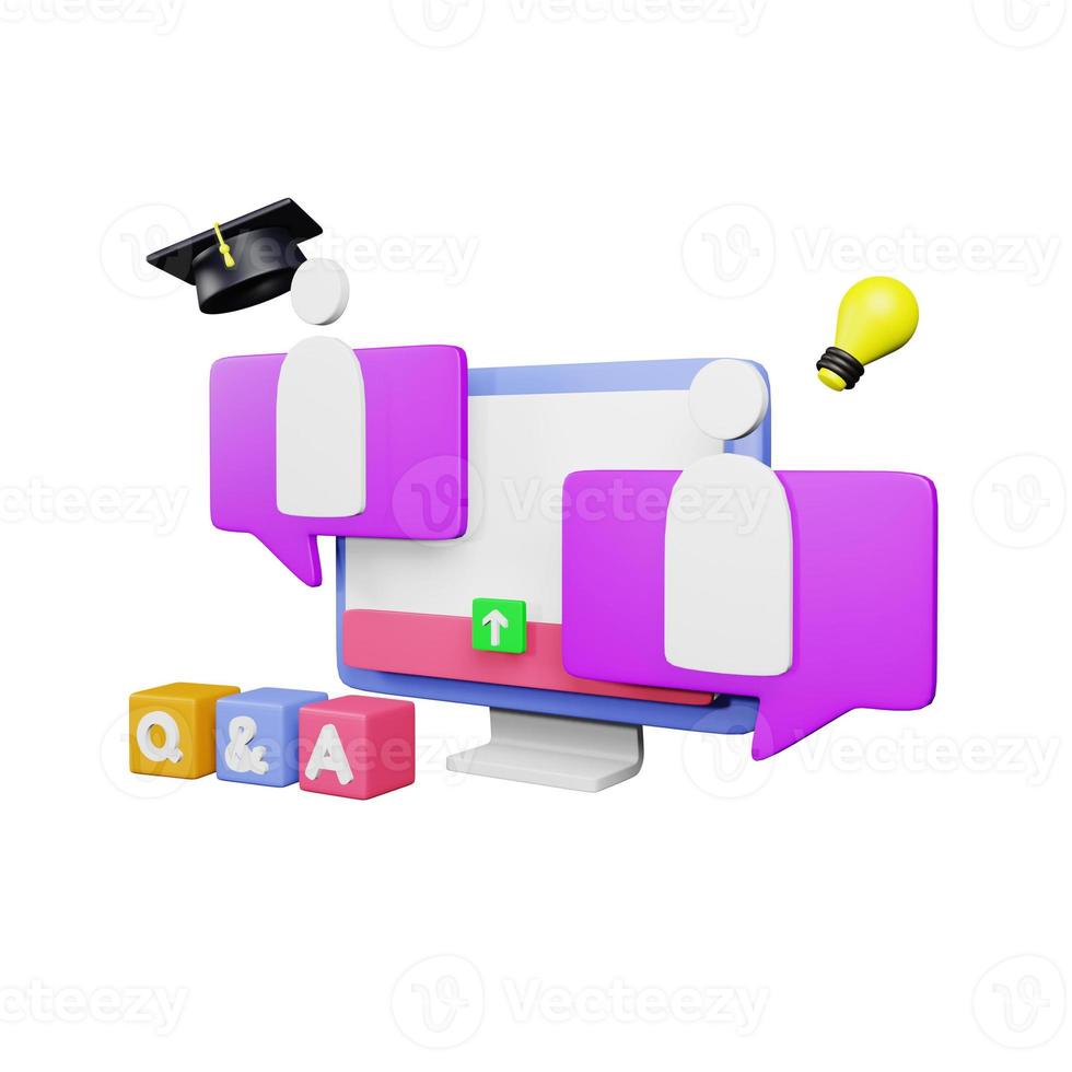 Online Meeting 3D Render Side View photo