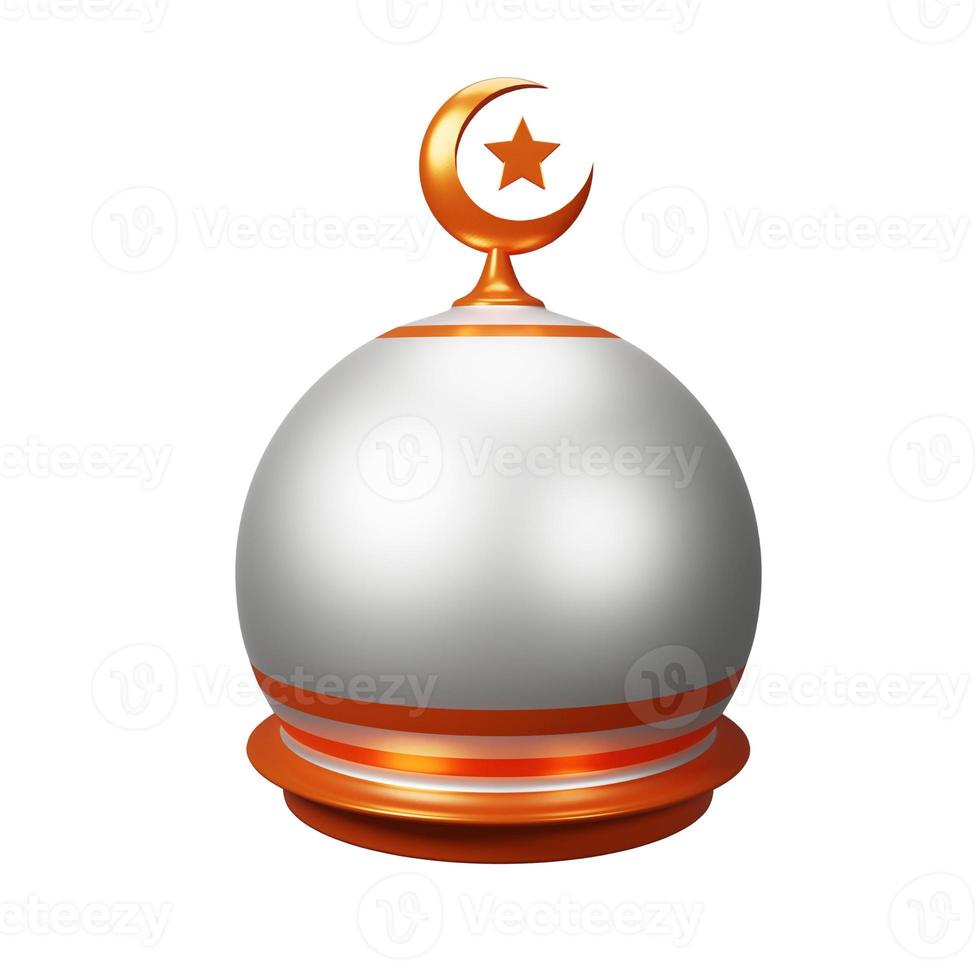3D Mosque Illustration with Moon and Star photo