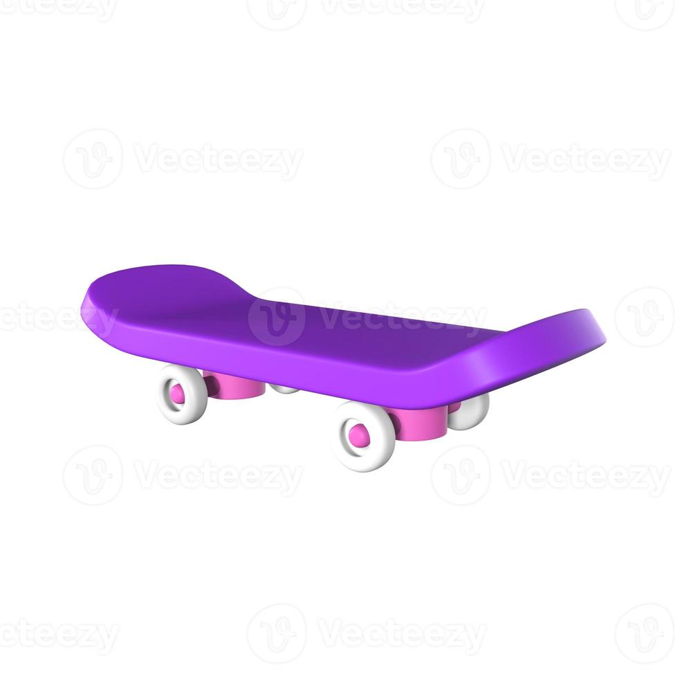 Cute 3D Skateboard Illustration Top View photo