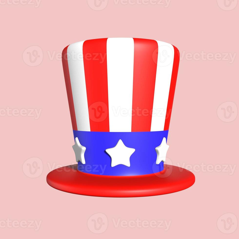 3D American Hat Illustration with Star photo