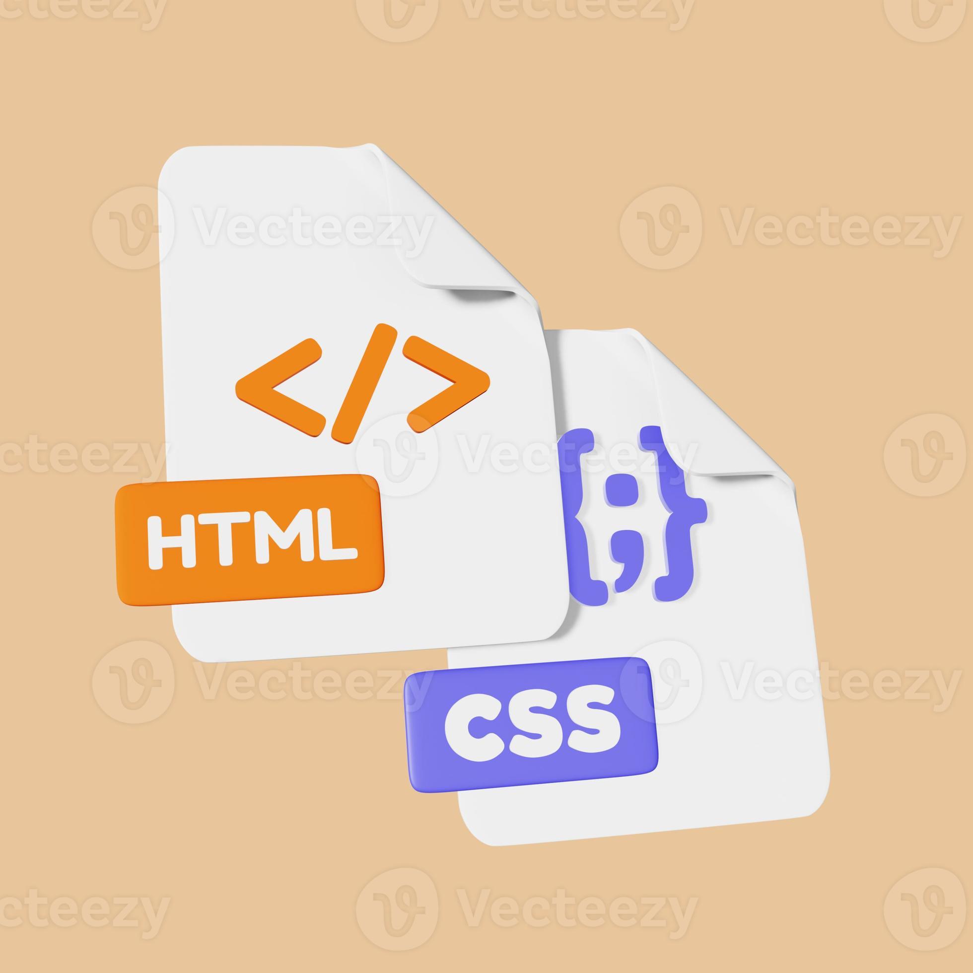 Stylized 3D HTML CSS File Illustration 8885564 Stock Photo at Vecteezy