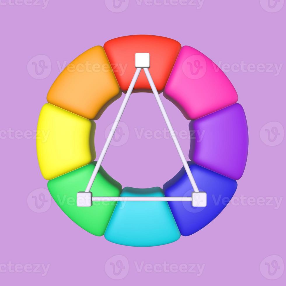 Stylized 3D Color Wheel Illustration Design photo