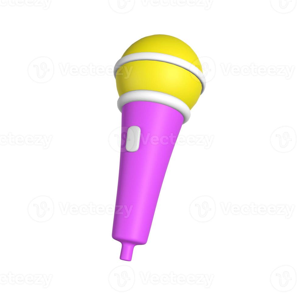 Stylized 3D Microphone Illustration Design photo