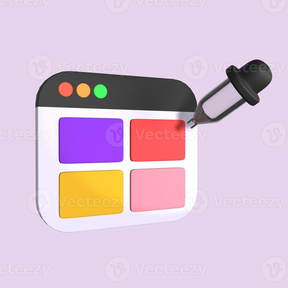 Stylized 3D Color Picker Illustration photo