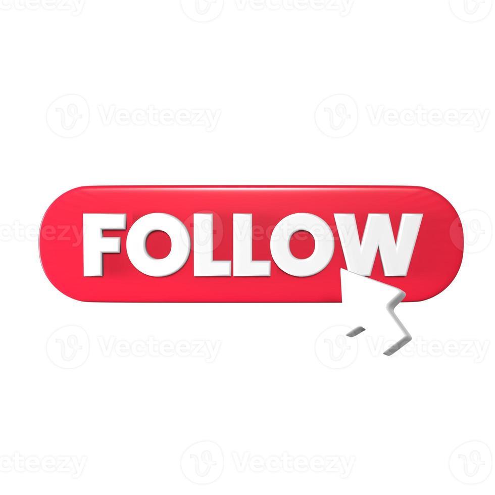 Stylized 3D Follow Button Illustration photo