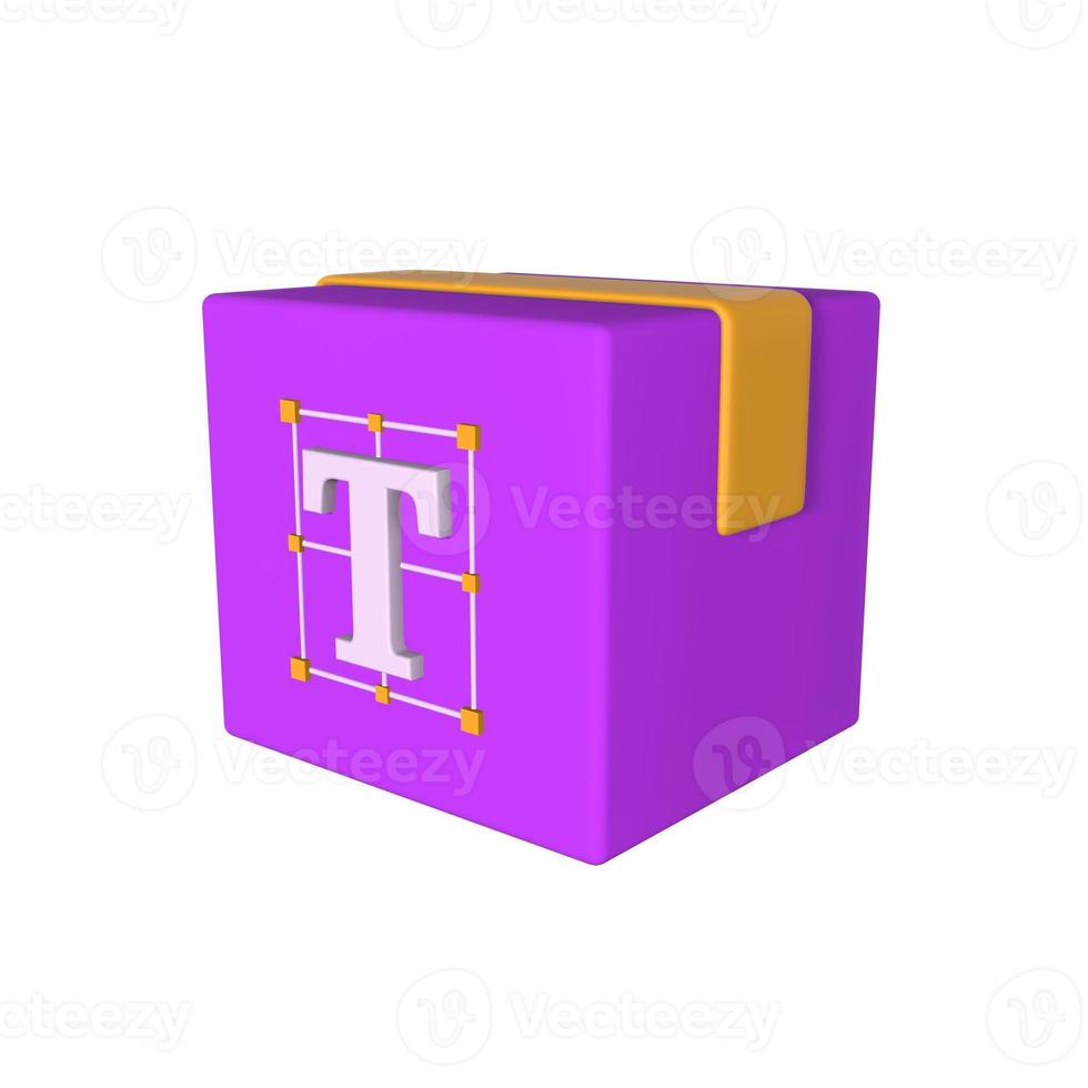 Stylized Box of Font Illustration photo