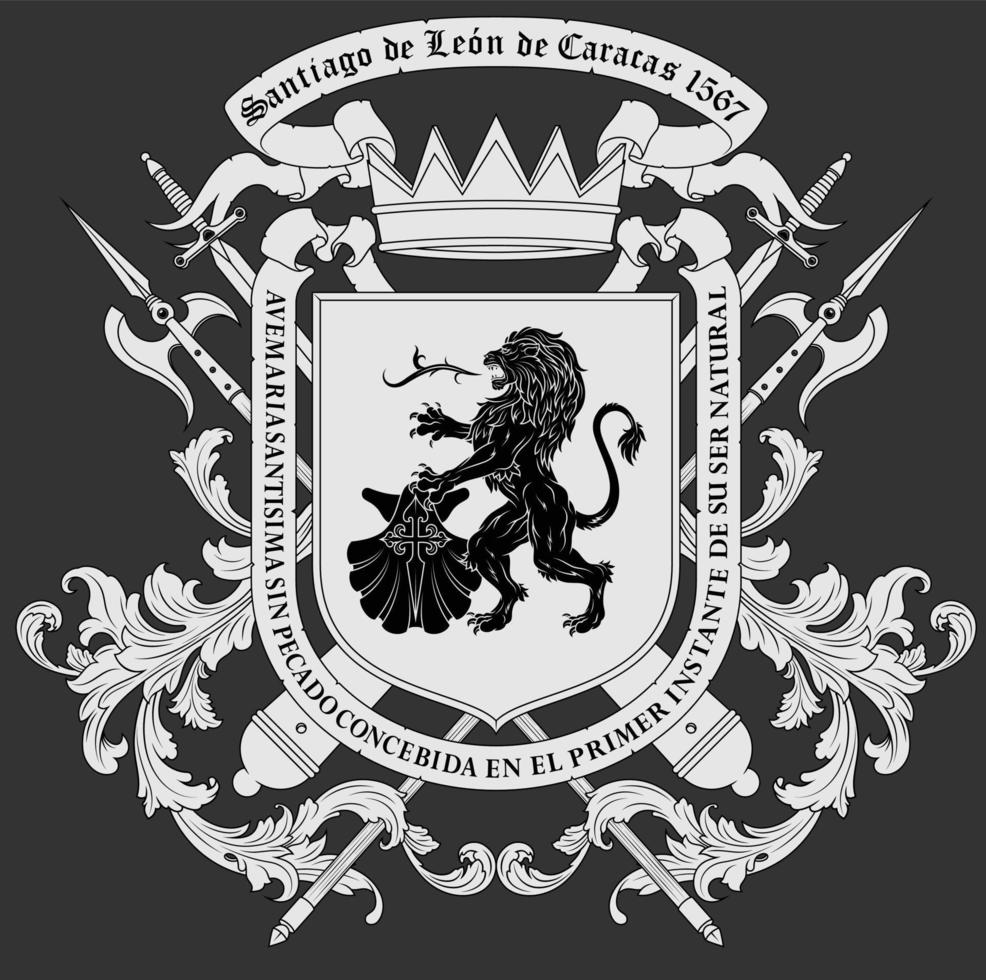 Coat of arms of the city of Caracas Venezuela vector