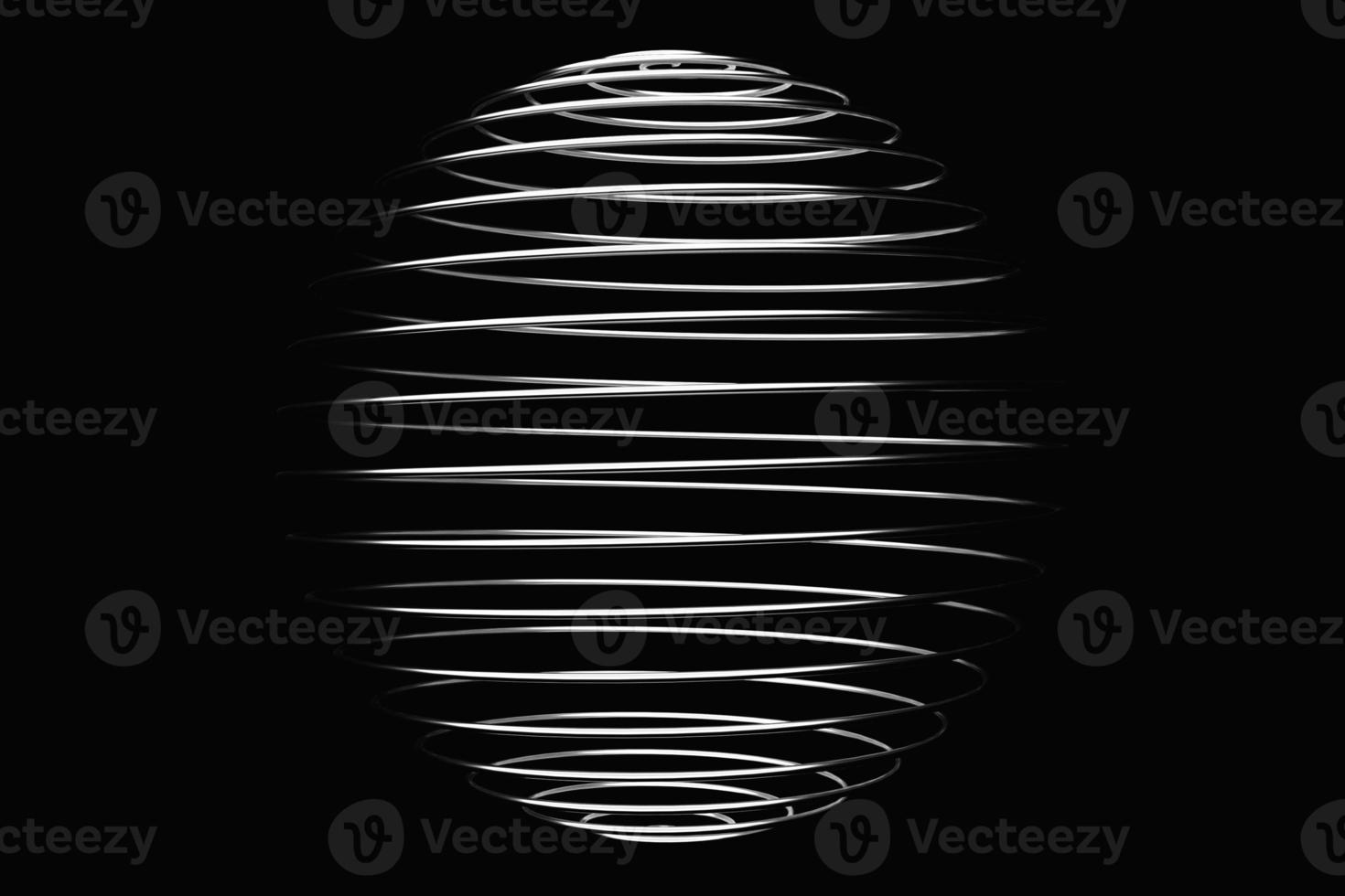 3D illustration of a silver metal ball with many faces on a black