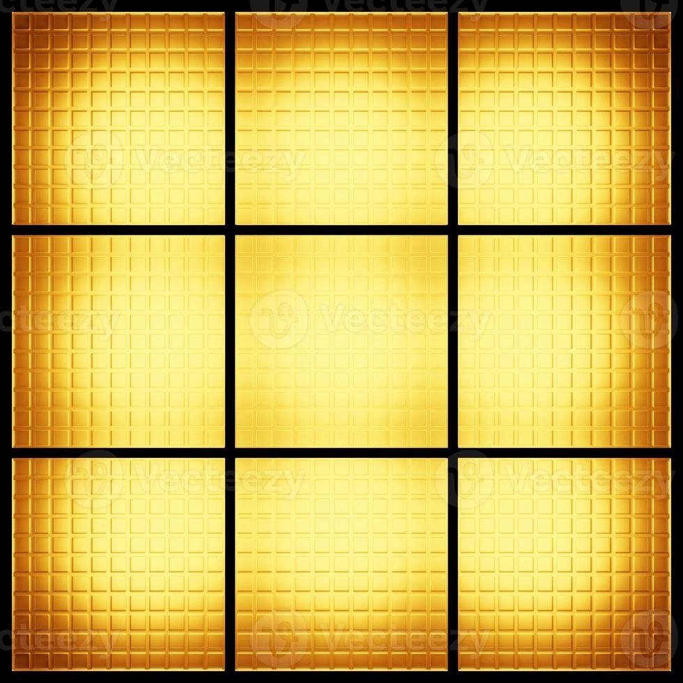 3d illustration of rows of  yellow polygones. Parallelogram pattern. Technology geometry  background photo