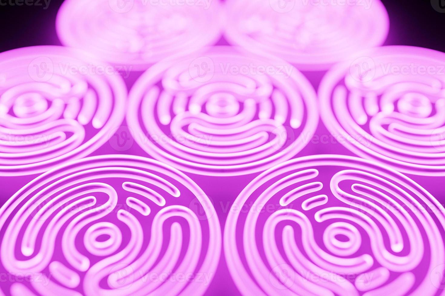 3D rendering abstract pink round fractal, portal. Colorful round spiral. photo