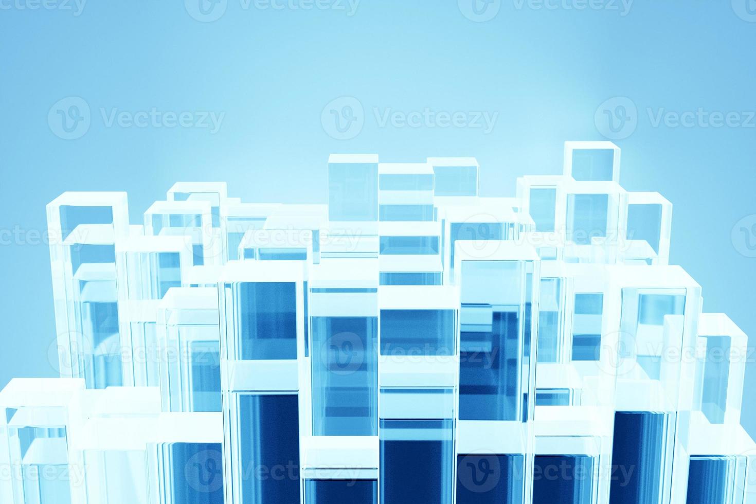 3d illustration of a  blue  stripes . Geometric stripes similar to waves. Abstract   glowing crossing lines pattern photo