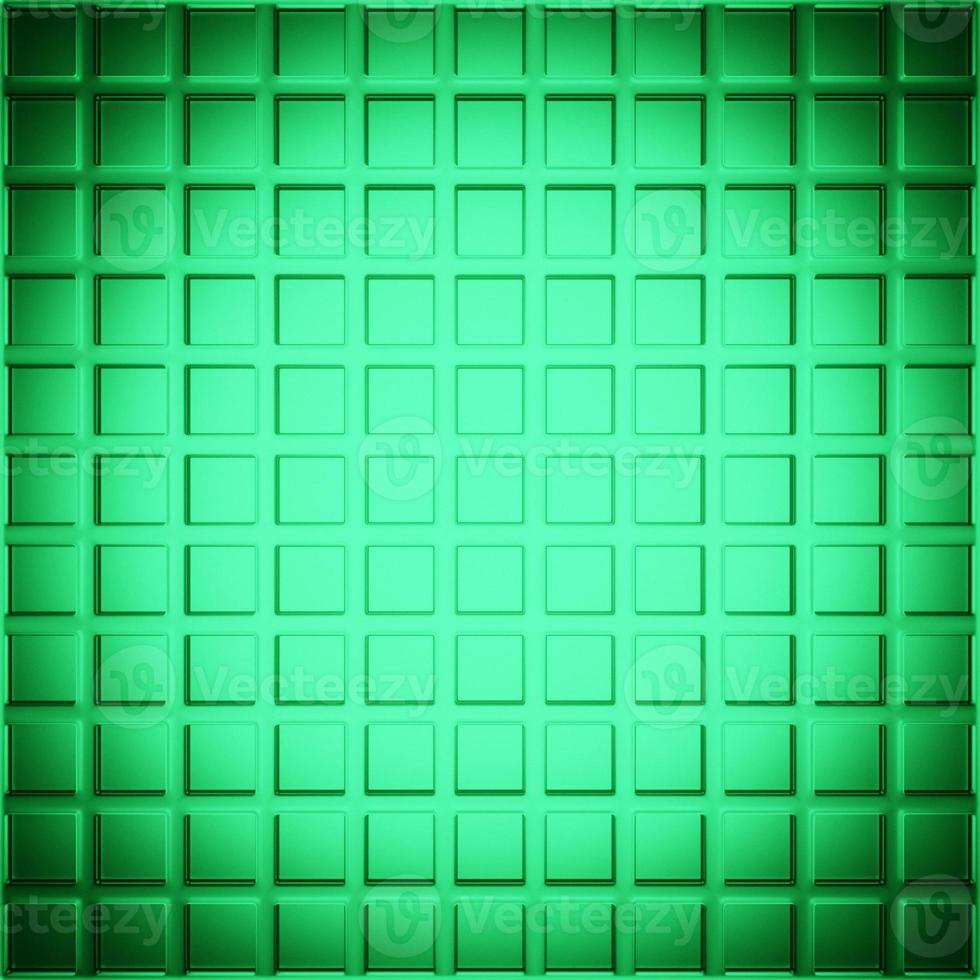 3d illustration of different rows of   green  squares .Set of cubes . Geometry  background photo