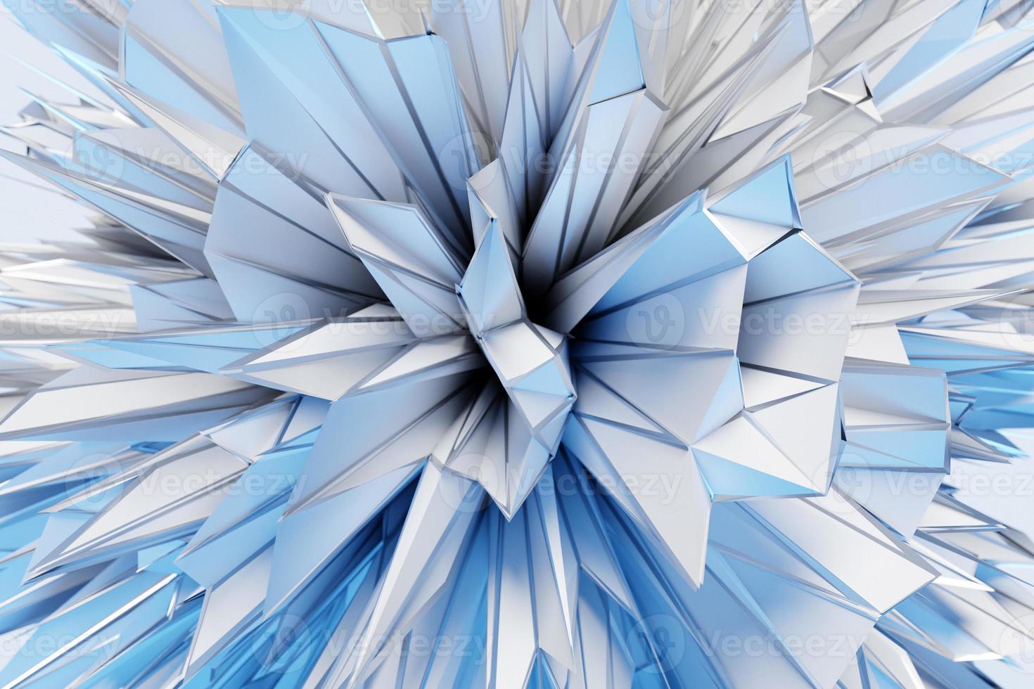 Illustrations 3D blue volumetric background similar to smooth soft mountains. Technological geometry background photo