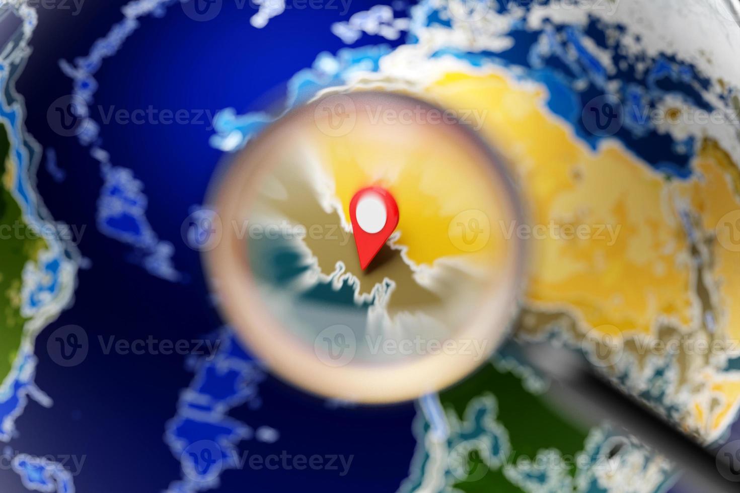 3d illustration of an icon with a red destination point on the map. navigation marker photo