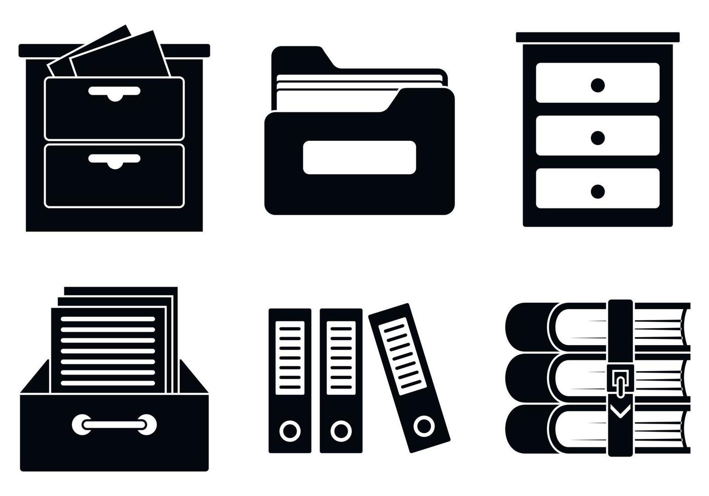 conjunto de iconos de archivo de archivo, estilo simple vector