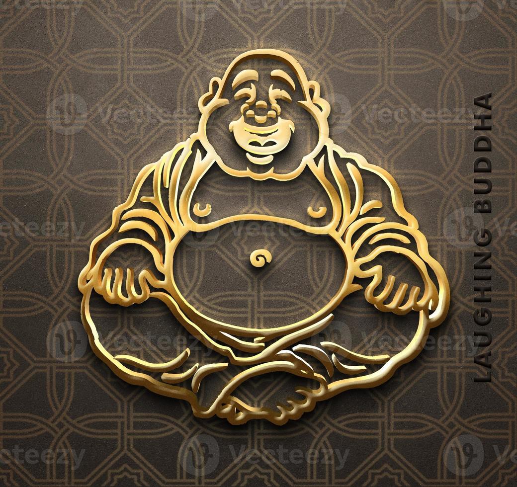 Laughing Buddha, traditional asian Feng Shui talisman Hotei or Budai, vector illustration photo