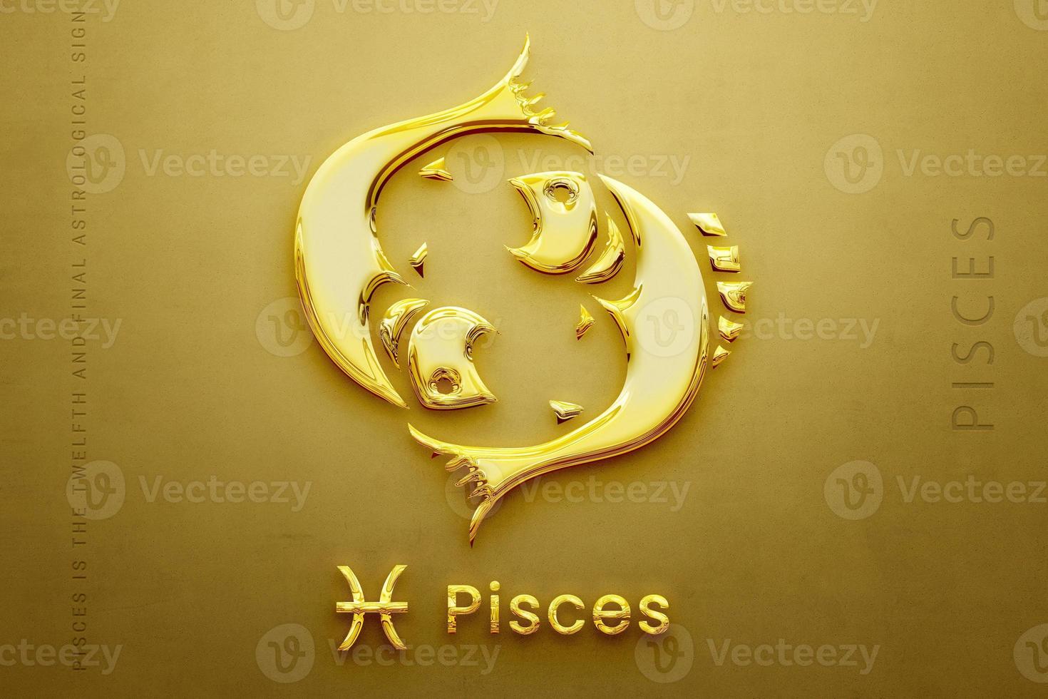 Pisces zodiac astrology sign . 3D Render Illustration photo