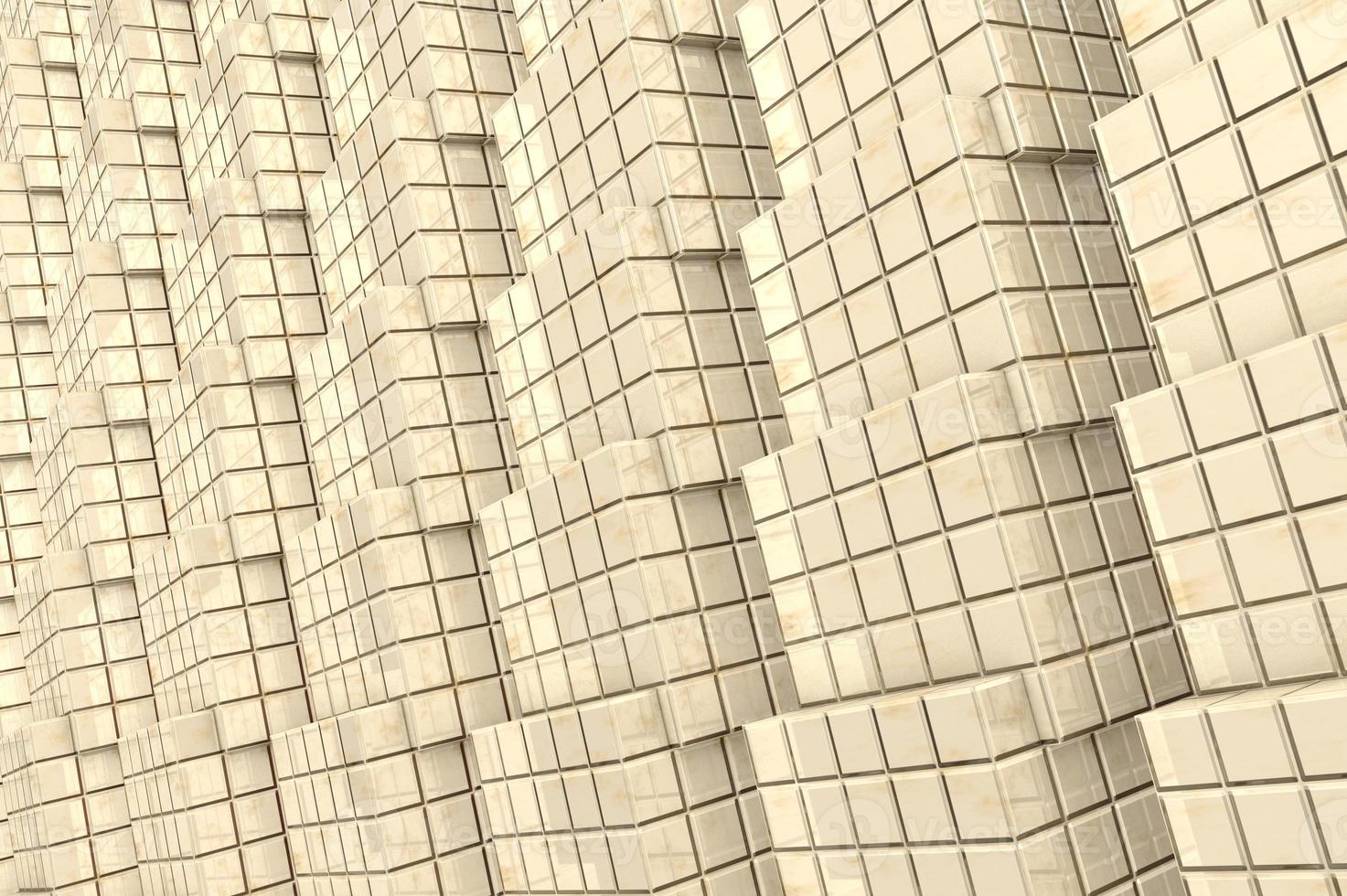 3D cubes joined together coated with gloss in beige color photo