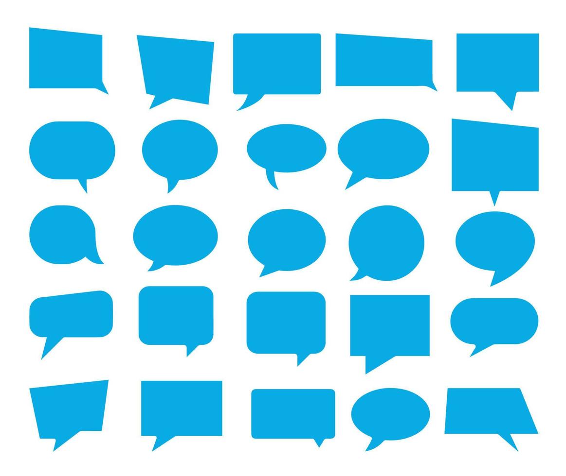 Set of speech bubbles. Blank empty vector white speech bubbles. Cartoon balloon word design. EPS 10.