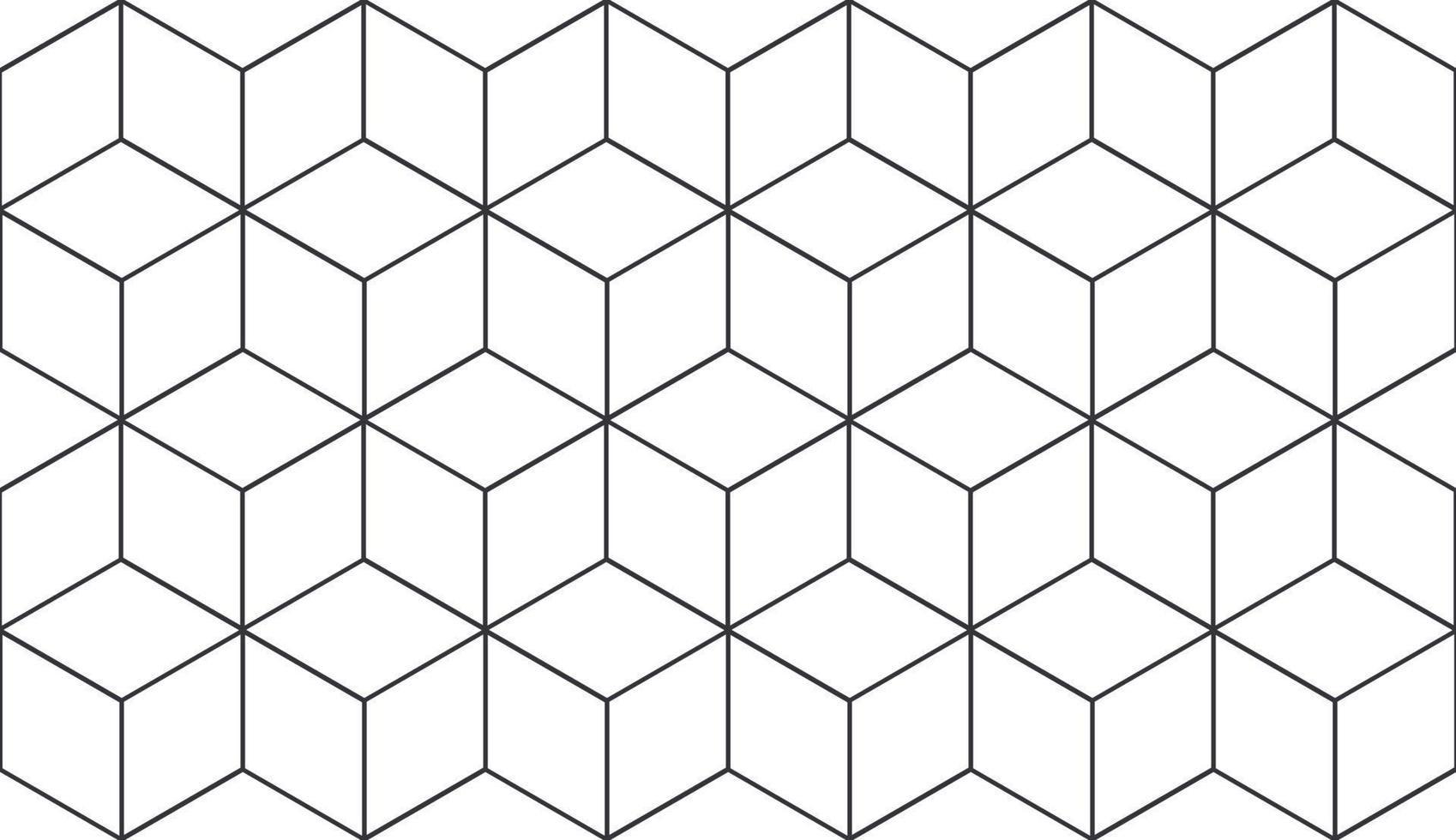 Seamless geometric pattern. Cubic hexagon texture. Rhombus mesh background. Vector EPS 10.
