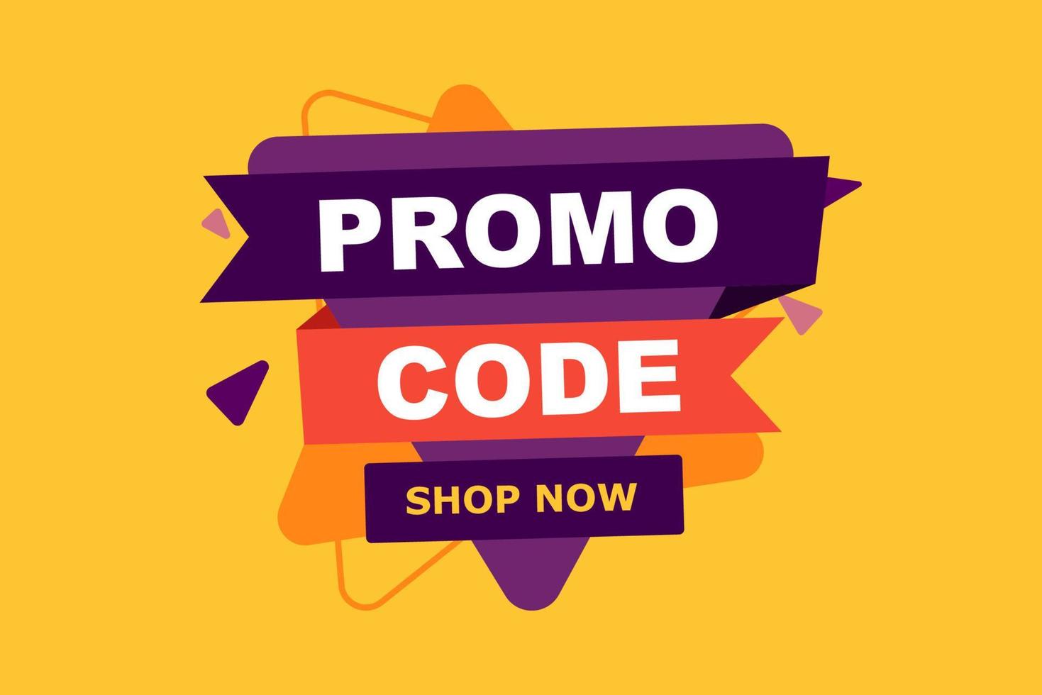 Promo code, coupon code. Flat vector set design illustration on white background. EPS 10