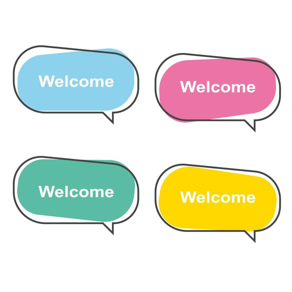 Speech bubble. Simple welcome banner vector illustration. EPS 10.