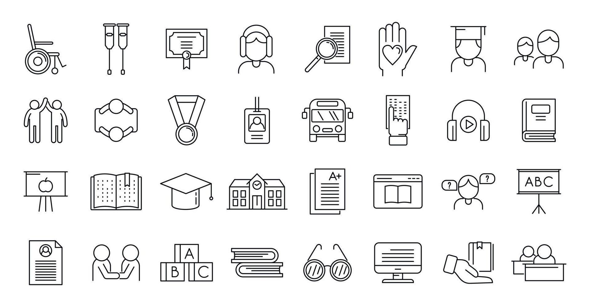 Inclusive education icon, outline style vector