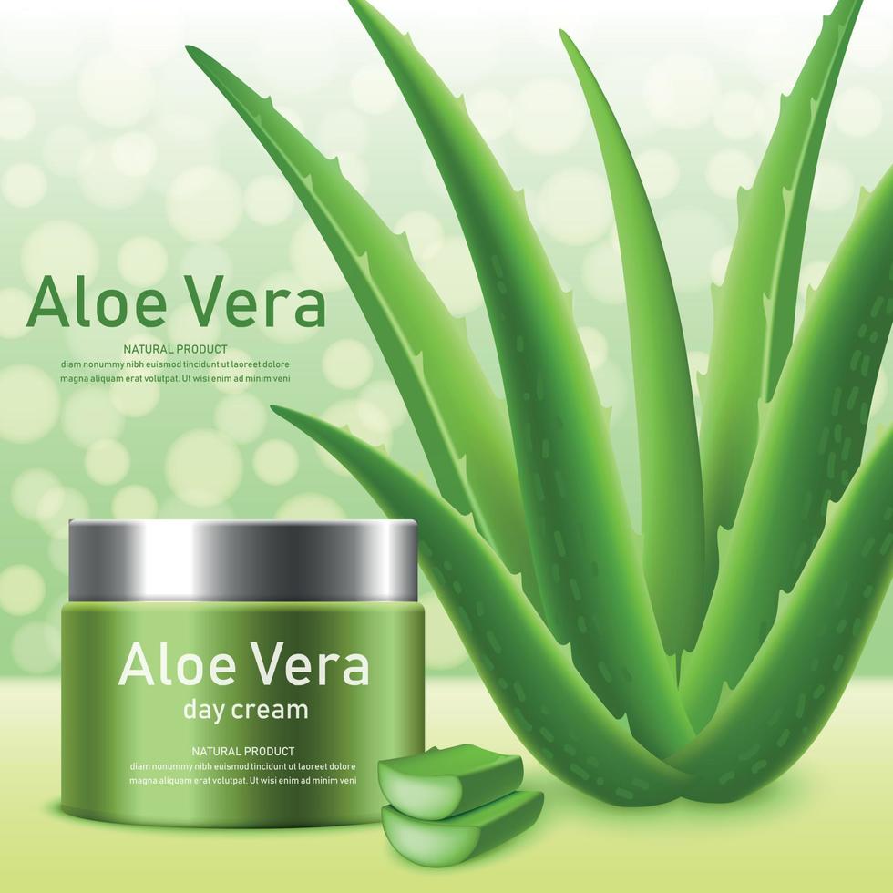 Aloe vera concept background, realistic style vector