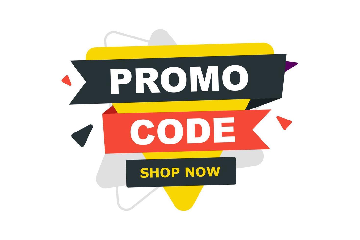 Promo Code Coupon Code Flat Vector Set Design Illustration On