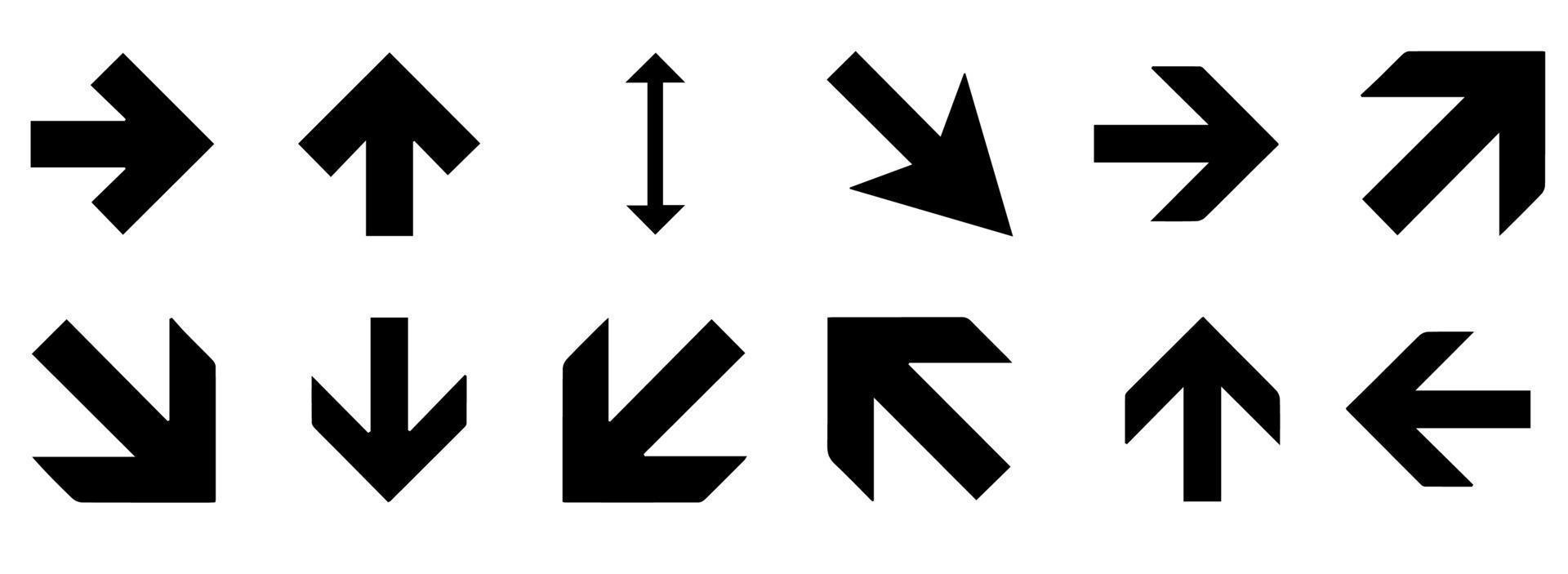 Set of black vector arrows. Arrow icons. EPS 10.