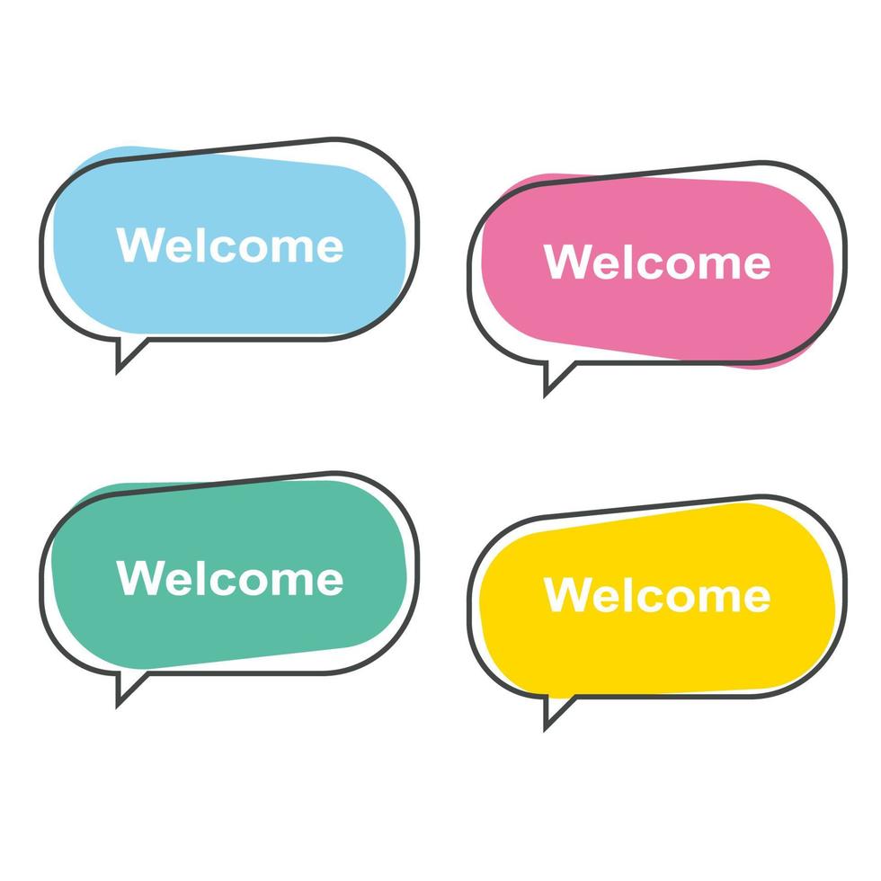 Speech bubble. Simple welcome banner vector illustration. EPS 10.